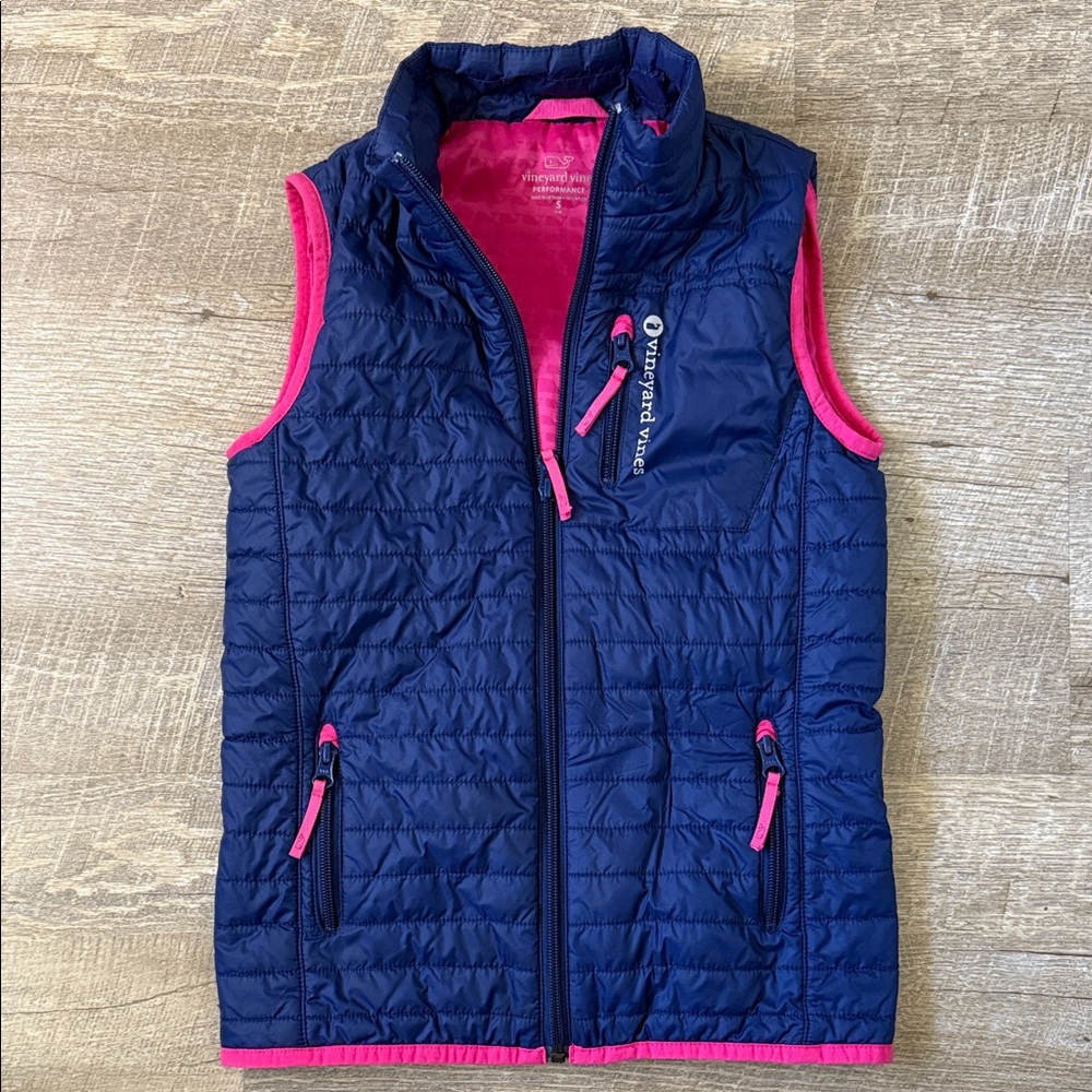 Vineyard Vines Kids Navy Blue & Pink Performance Vest Size Small 7/8